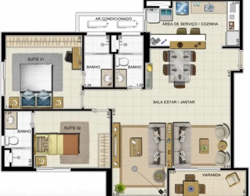 Foto 9 de Apartamento com 3 quartos à venda, 85m2 em Manaus - AM