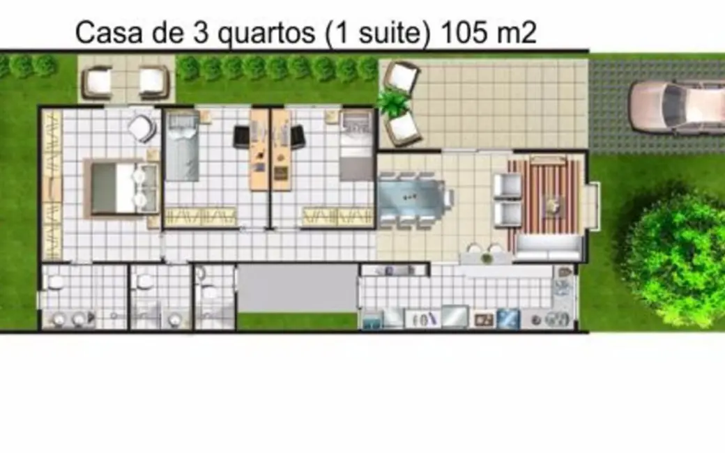 Casa de Condomínio com 3 quartos à venda, 105m2 em Manaus - AM - imagem 4 Foto 4 de Casa de Condomínio com 3 quartos à venda, 105m2 em Manaus - AM