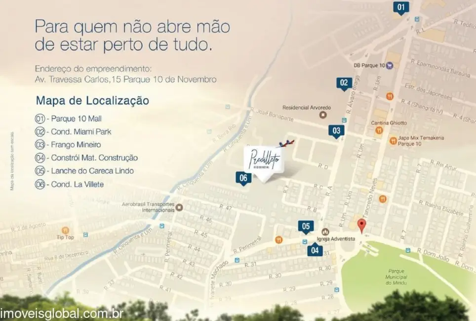 Foto 2 de Apartamento com 2 quartos à venda, 56m2 em Manaus - AM