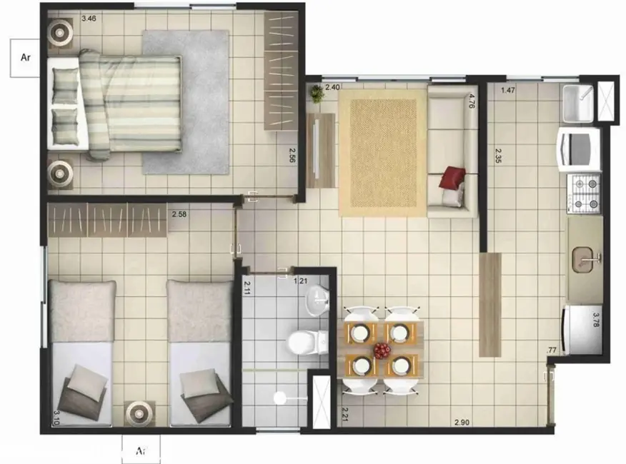 Foto 9 de Lançamento com 2 quartos à venda, 41m2 em Manaus - AM