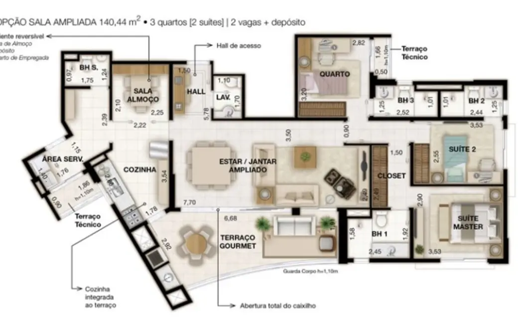Foto 8 de Cobertura com 4 quartos à venda, 315m2 em Adrianópolis, Manaus - AM
