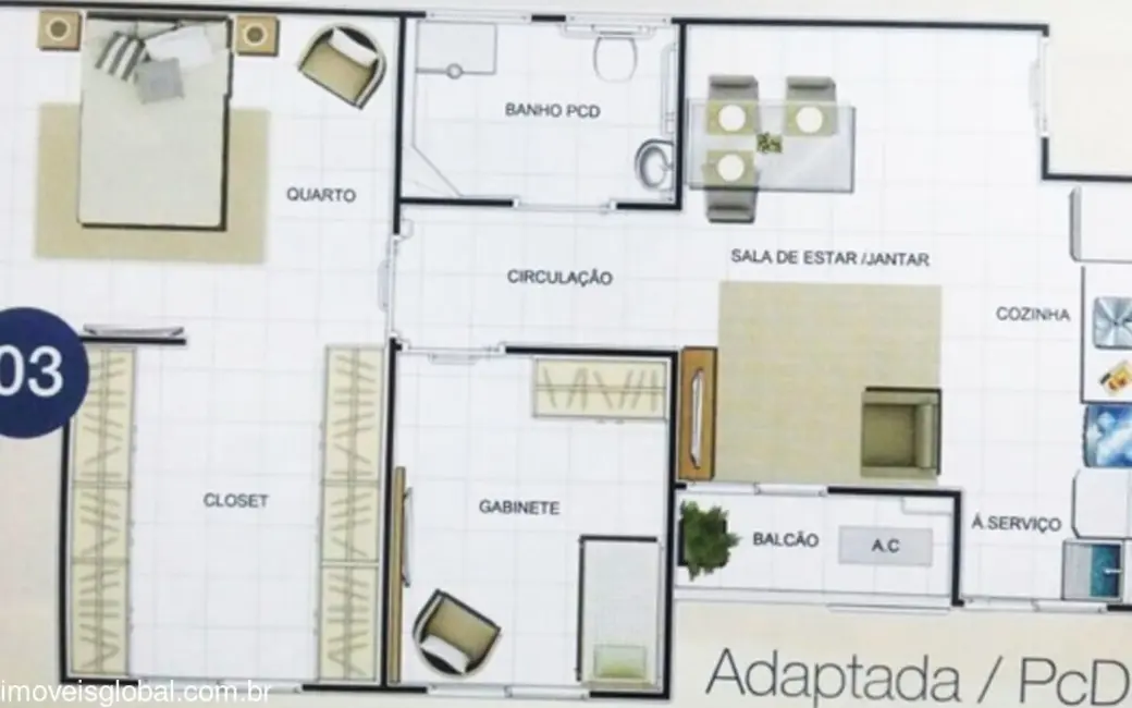 Foto 1 de Apartamento à venda, 56m2 em Adrianópolis, Manaus - AM