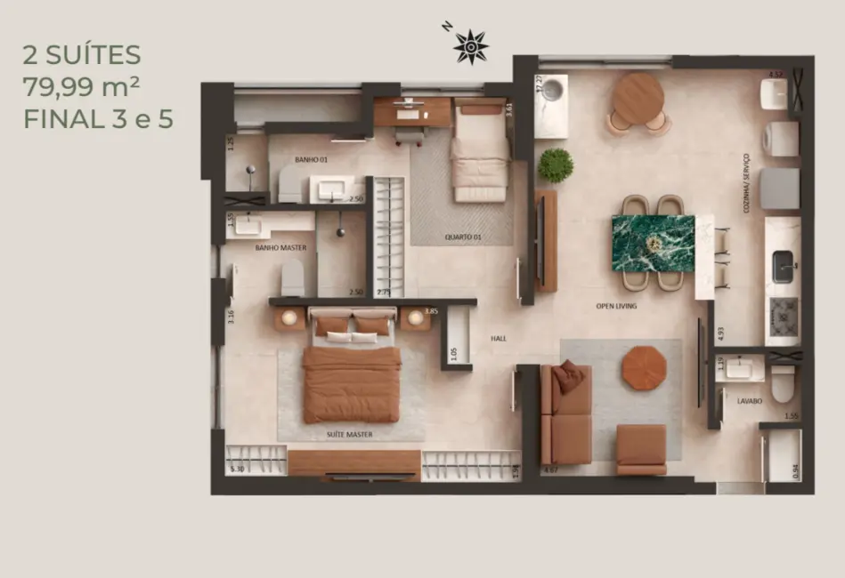 Apartamento com 2 quartos à venda, 79m2 em Setor Marista, Goiania - GO - imagem 4 Foto 4 de Apartamento com 2 quartos à venda, 79m2 em Setor Marista, Goiania - GO