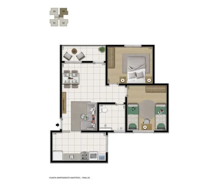 Foto 8 de Lançamento com 2 quartos à venda, 43m2 em Colinas de Indaiatuba, Indaiatuba - SP
