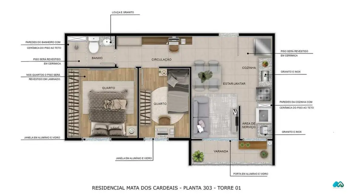 Apartamento com 2 quartos à venda, 49m2 em Cruz das Almas, Maceio - AL - imagem 7 Foto 7 de Apartamento com 2 quartos à venda, 49m2 em Cruz das Almas, Maceio - AL