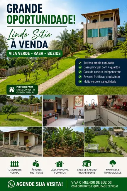 Foto 1 de Casa com 4 quartos à venda, 1200m2 em Rasa, Armacao Dos Buzios - RJ