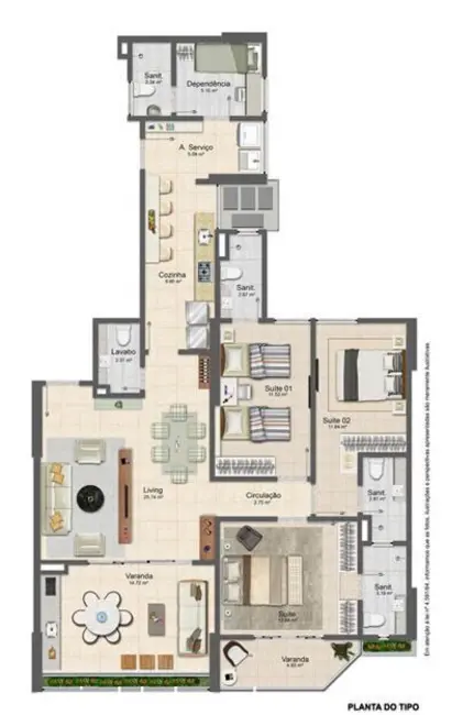 Lançamento com 3 quartos à venda, 141m2 em Horto Florestal, Salvador - BA - imagem 3 Foto 3 de Lançamento com 3 quartos à venda, 141m2 em Horto Florestal, Salvador - BA