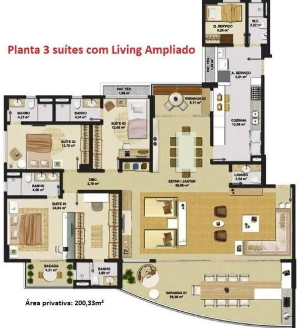 Apartamento com 3 quartos à venda, 140m2 em Pituaçu, Salvador - BA - imagem 9 Foto 9 de Apartamento com 3 quartos à venda, 140m2 em Pituaçu, Salvador - BA