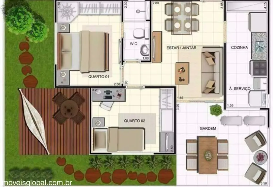 Foto 8 de Apartamento com 2 quartos à venda, 46m2 em Manaus - AM