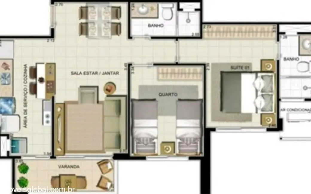 Apartamento com 2 quartos à venda, 66m2 em Ponta Negra, Manaus - AM - imagem 7 Foto 7 de Apartamento com 2 quartos à venda, 66m2 em Ponta Negra, Manaus - AM