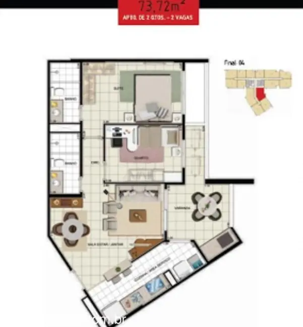 Foto 6 de Apartamento com 2 quartos à venda, 76m2 em Centro, Manaus - AM