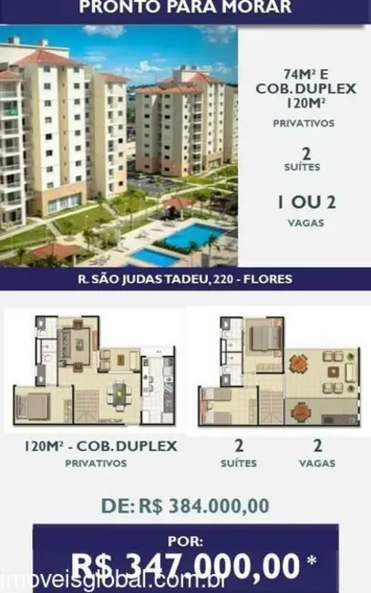 Apartamento com 3 quartos à venda, 74m2 em Flores, Manaus - AM - imagem 1 Foto 1 de Apartamento com 3 quartos à venda, 74m2 em Flores, Manaus - AM