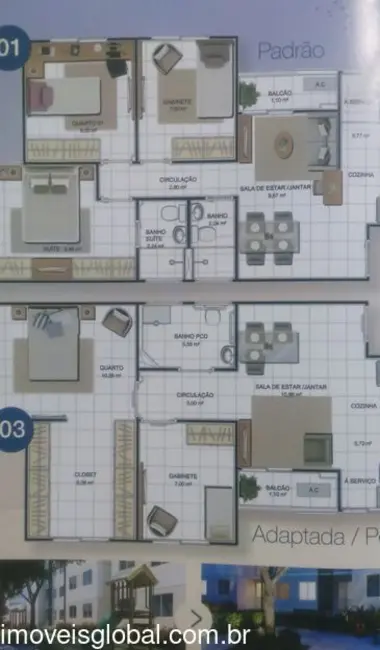 Foto 2 de Apartamento com 3 quartos à venda, 56m2 em Manaus - AM