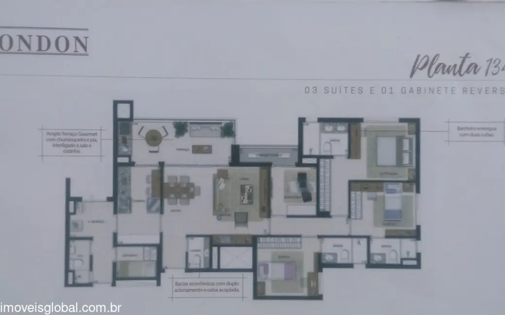 Apartamento com 3 quartos à venda, 134m2 em Ponta Negra, Manaus - AM - imagem 4 Foto 4 de Apartamento com 3 quartos à venda, 134m2 em Ponta Negra, Manaus - AM