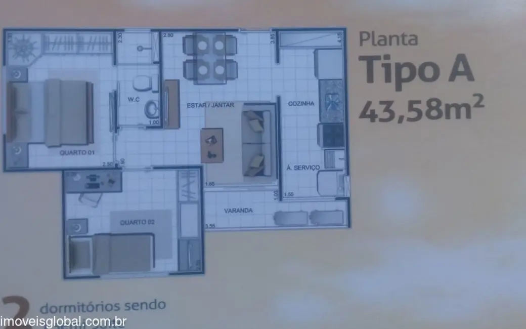 Foto 3 de Apartamento com 2 quartos à venda, 43m2 em Gilberto Mestrinho, Manaus - AM