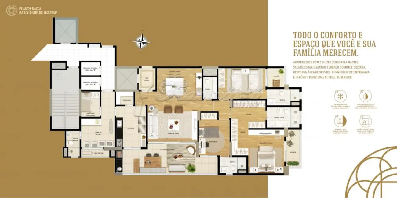 Foto 6 de Apartamento com 3 quartos à venda, 183m2 em Centro, Itapetininga - SP