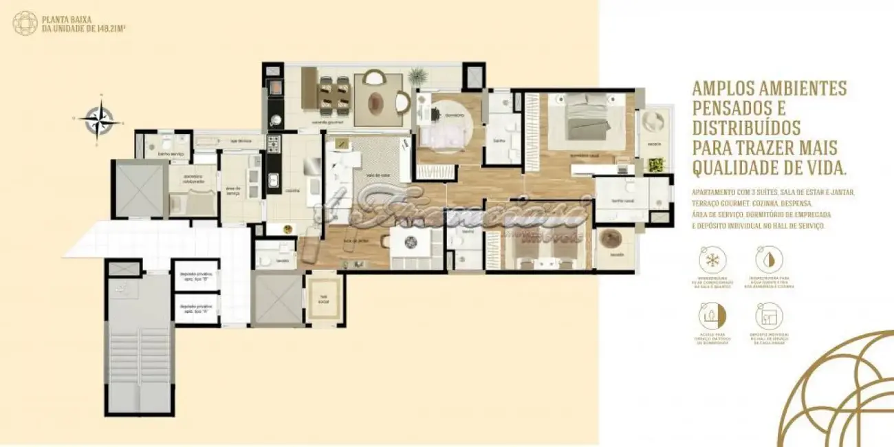 Apartamento com 3 quartos à venda, 148m2 em Centro, Itapetininga - SP - imagem 7 Foto 7 de Apartamento com 3 quartos à venda, 148m2 em Centro, Itapetininga - SP