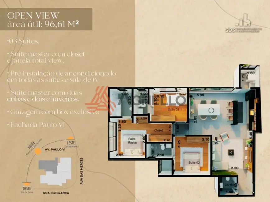 Foto 5 de Apartamento com 3 quartos à venda, 112m2 em Residencial Paraíso, Franca - SP