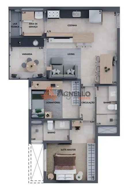 Foto 3 de Apartamento com 3 quartos à venda, 95m2 em Centro, Franca - SP