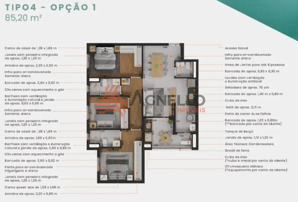 Foto 7 de Apartamento com 2 quartos à venda, 68m2 em Núcleo Agrícola Alpha, Franca - SP