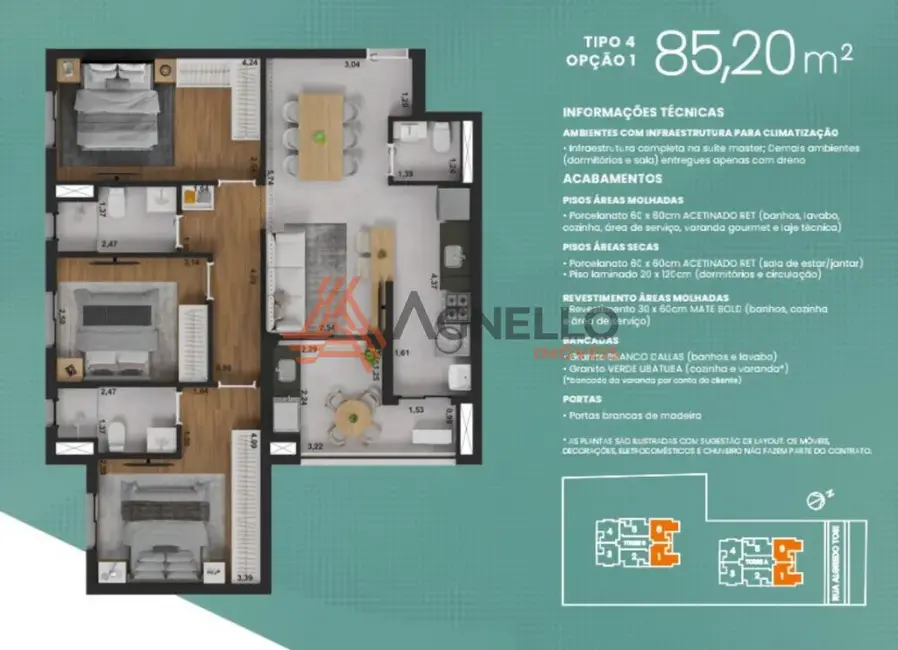 Foto 6 de Apartamento com 2 quartos à venda, 68m2 em Núcleo Agrícola Alpha, Franca - SP