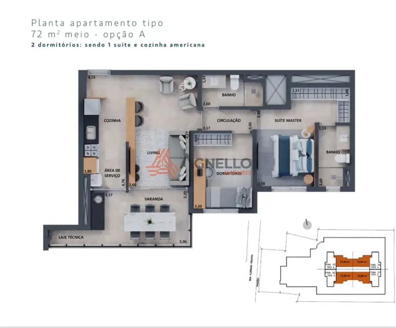 Foto 2 de Apartamento com 2 quartos à venda, 72m2 em Centro, Franca - SP