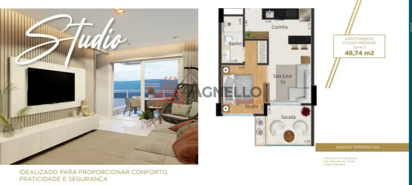 Foto 2 de Apartamento com 1 quarto à venda, 49m2 em Rifaina - SP