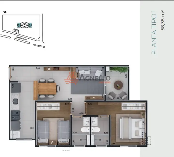 Foto 5 de Apartamento com 2 quartos à venda, 58m2 em Jardim Noêmia, Franca - SP