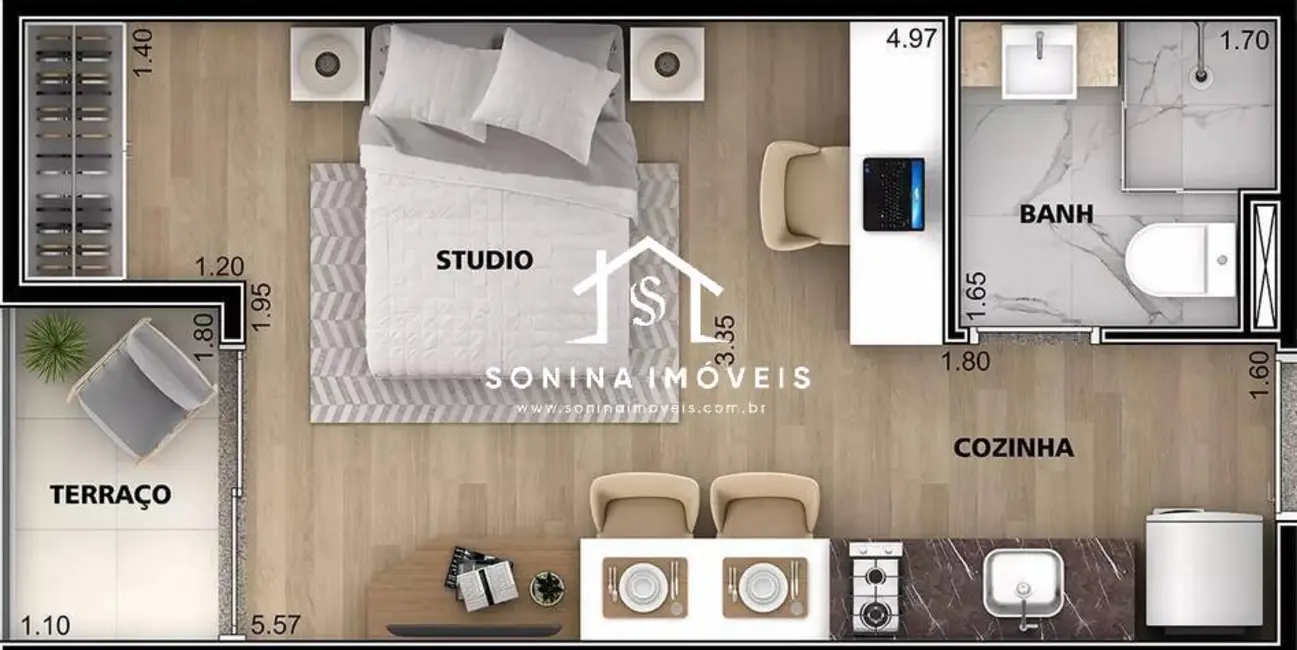 Apartamento com 1 quarto à venda, 25m2 em São Paulo - SP - imagem 7 Foto 7 de Apartamento com 1 quarto à venda, 25m2 em São Paulo - SP