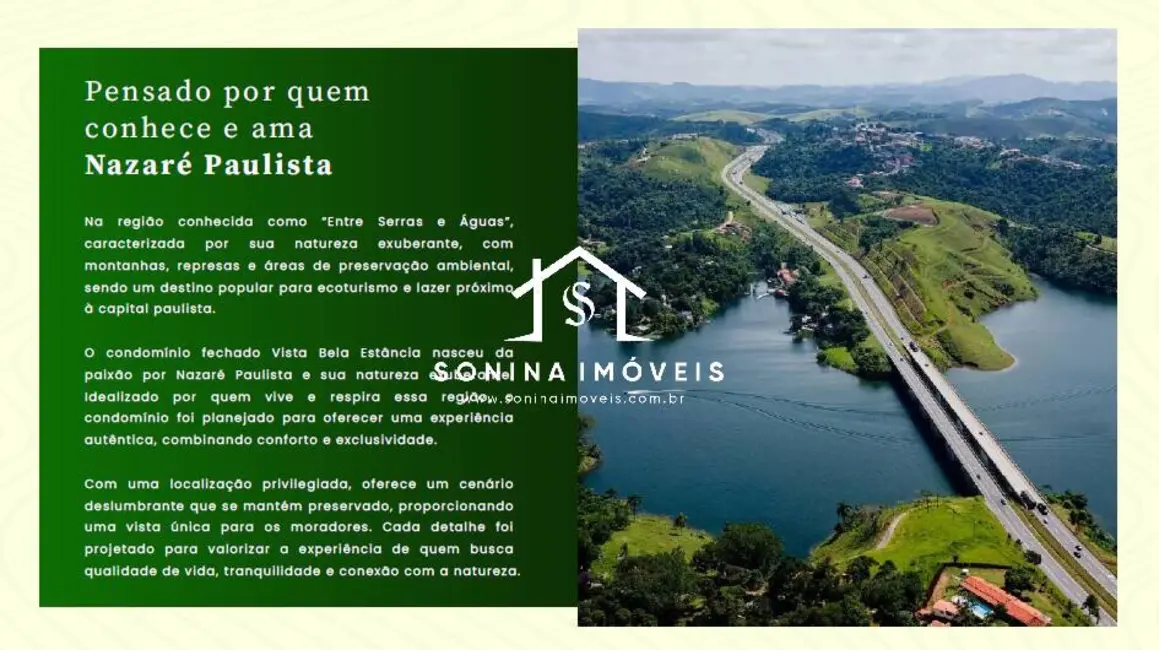 Foto 1 de Lote de Condomínio à venda, 600m2 em Nazare Paulista - SP