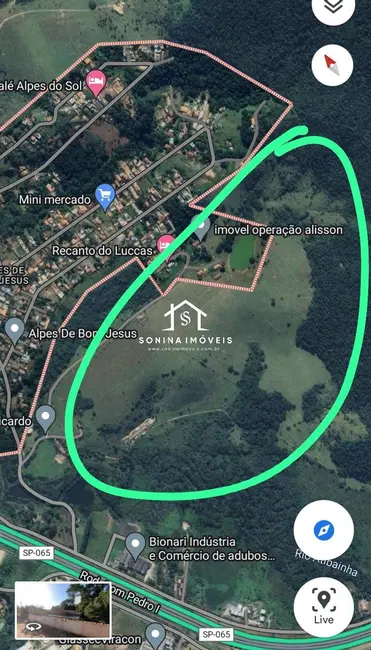 Foto 1 de Terreno / Lote à venda, 600000m2 em Bom Jesus Dos Perdoes - SP