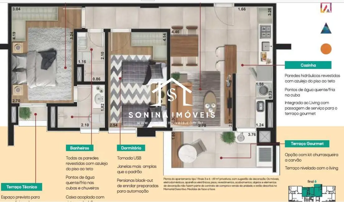 Foto 6 de Apartamento com 2 quartos à venda, 70m2 em Vila Santa Helena, Atibaia - SP