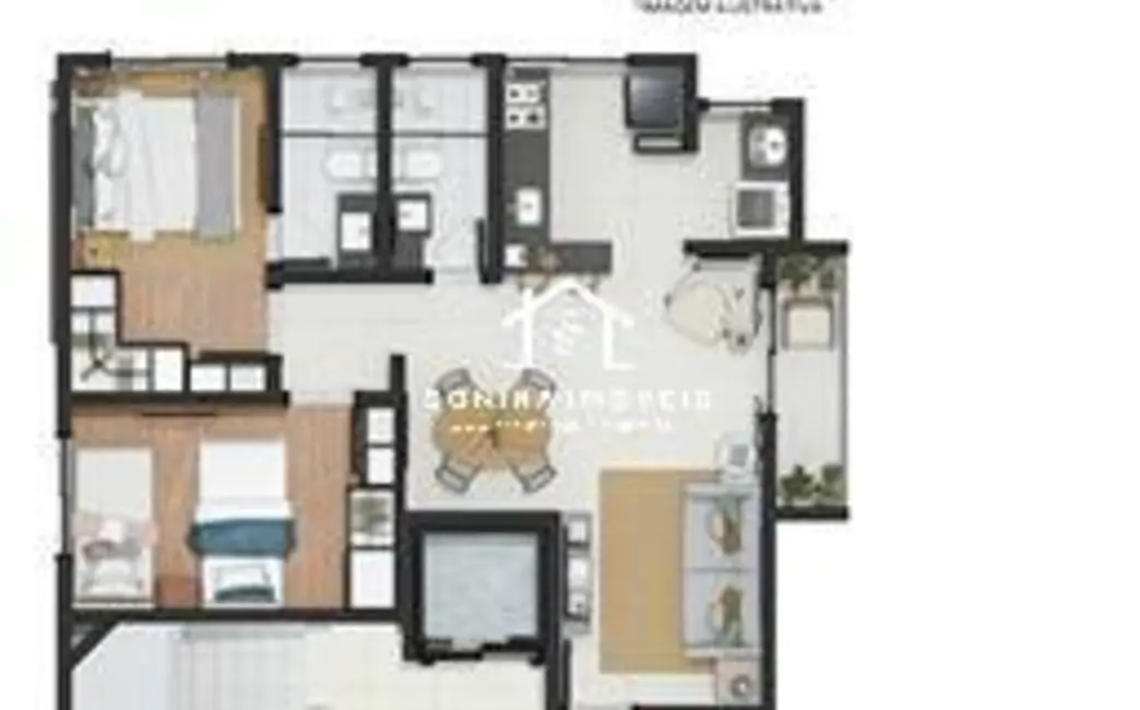 Foto 2 de Apartamento com 2 quartos à venda, 64m2 em Atibaia - SP