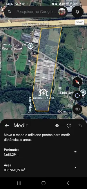 Foto 1 de Terreno / Lote à venda, 40000m2 em Parque Rio Abaixo, Atibaia - SP