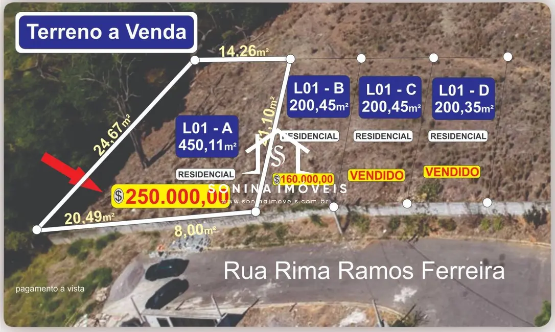Foto 4 de Terreno / Lote à venda, 200m2 em Centro, Bom Jesus Dos Perdoes - SP