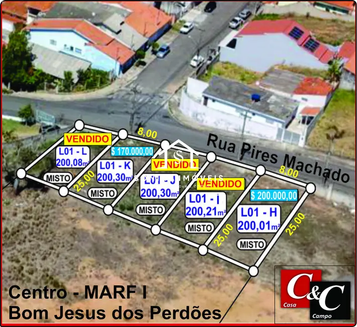 Foto 1 de Terreno / Lote à venda, 200m2 em Bom Jesus Dos Perdoes - SP