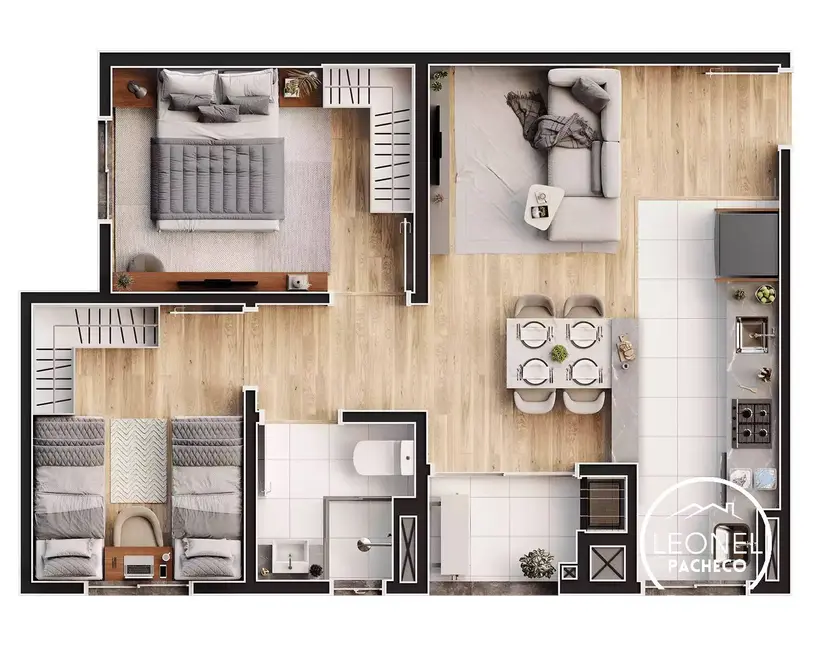 Foto 6 de Apartamento com 2 quartos à venda, 51m2 em Glória, Joinville - SC