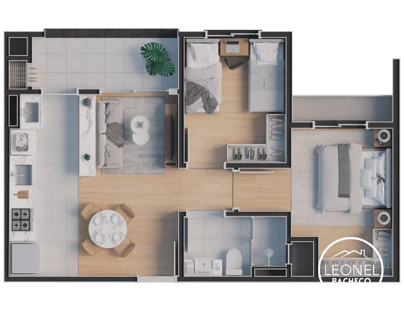 Apartamento com 2 quartos à venda, 52m2 em Espinheiros, Joinville - SC - imagem 8 Foto 8 de Apartamento com 2 quartos à venda, 52m2 em Espinheiros, Joinville - SC