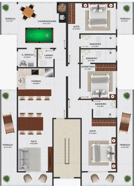 Foto 2 de Cobertura com 3 quartos à venda, 153m2 em Barra Velha - SC