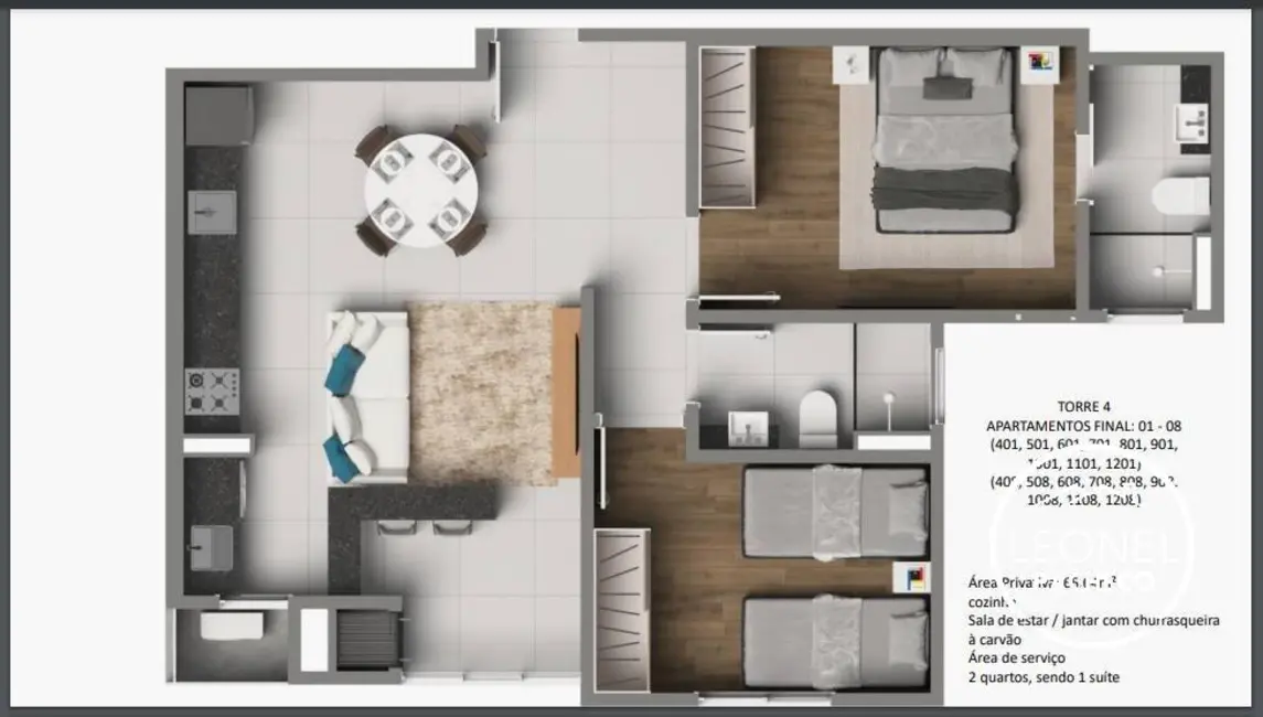 Foto 4 de Apartamento com 2 quartos à venda, 62m2 em Balneario Picarras - SC