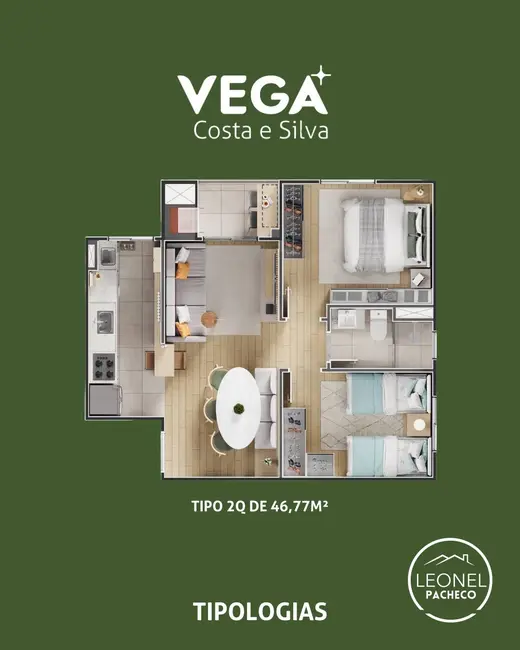 Foto 6 de Apartamento com 2 quartos à venda, 47m2 em Costa e Silva, Joinville - SC