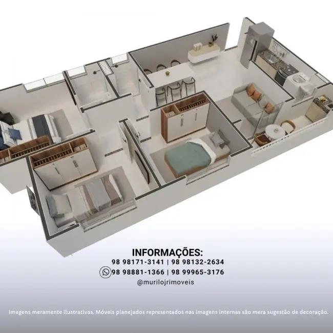 Apartamento com 3 quartos à venda, 64m2 em Alto do Calhau, Sao Luis - MA - imagem 4 Foto 4 de Apartamento com 3 quartos à venda, 64m2 em Alto do Calhau, Sao Luis - MA