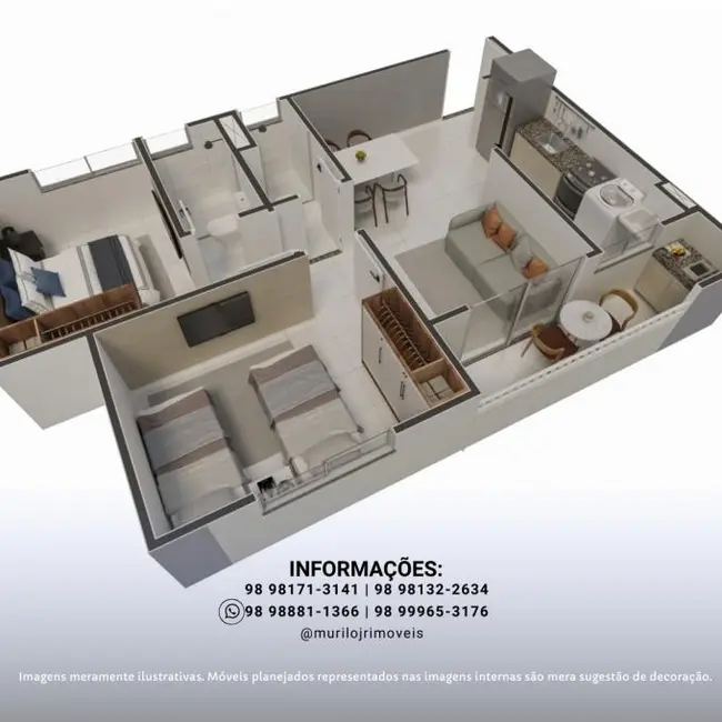 Apartamento com 3 quartos à venda, 64m2 em Alto do Calhau, Sao Luis - MA - imagem 3 Foto 3 de Apartamento com 3 quartos à venda, 64m2 em Alto do Calhau, Sao Luis - MA