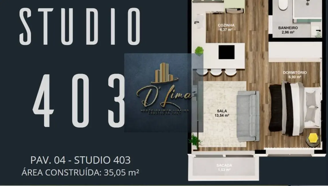 Foto 9 de Apartamento com 1 quarto à venda, 35m2 em Campeche, Florianopolis - SC