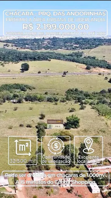 Foto 1 de Chácara à venda, 32500m2 em Uberlandia - MG