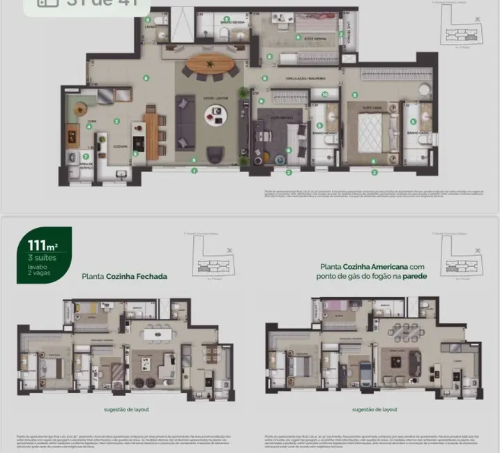 Apartamento com 3 quartos à venda, 111m2 em Setor Pedro Ludovico, Goiania - GO - imagem 3 Foto 3 de Apartamento com 3 quartos à venda, 111m2 em Setor Pedro Ludovico, Goiania - GO