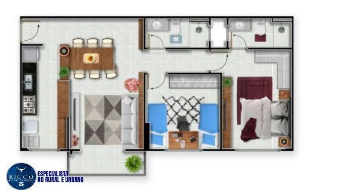 Apartamento com 2 quartos à venda, 64m2 em Village Veneza, Goiania - GO - imagem 8 Foto 8 de Apartamento com 2 quartos à venda, 64m2 em Village Veneza, Goiania - GO