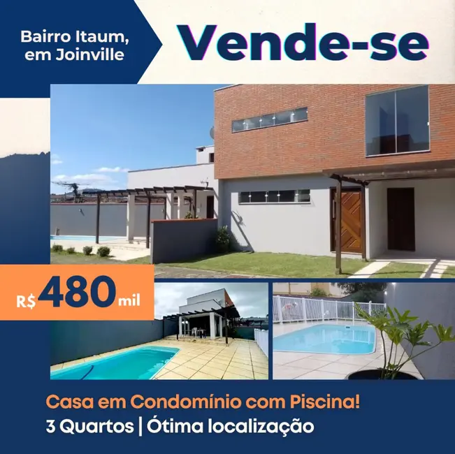 Foto 2 de Casa de Condomínio com 3 quartos à venda, 113m2 em Itaum, Joinville - SC