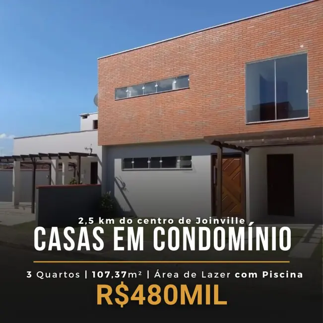 Foto 1 de Casa de Condomínio com 3 quartos à venda, 113m2 em Itaum, Joinville - SC