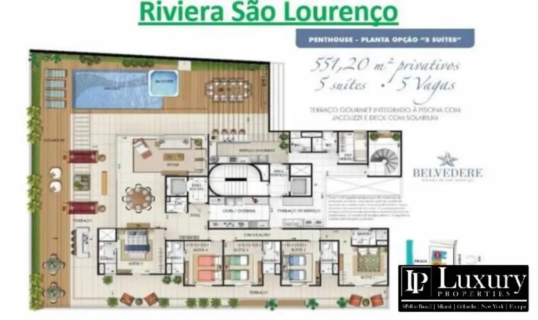 Foto 2 de Cobertura com 5 quartos à venda e para alugar, 551m2 em Riviera de São Lourenço, Bertioga - SP